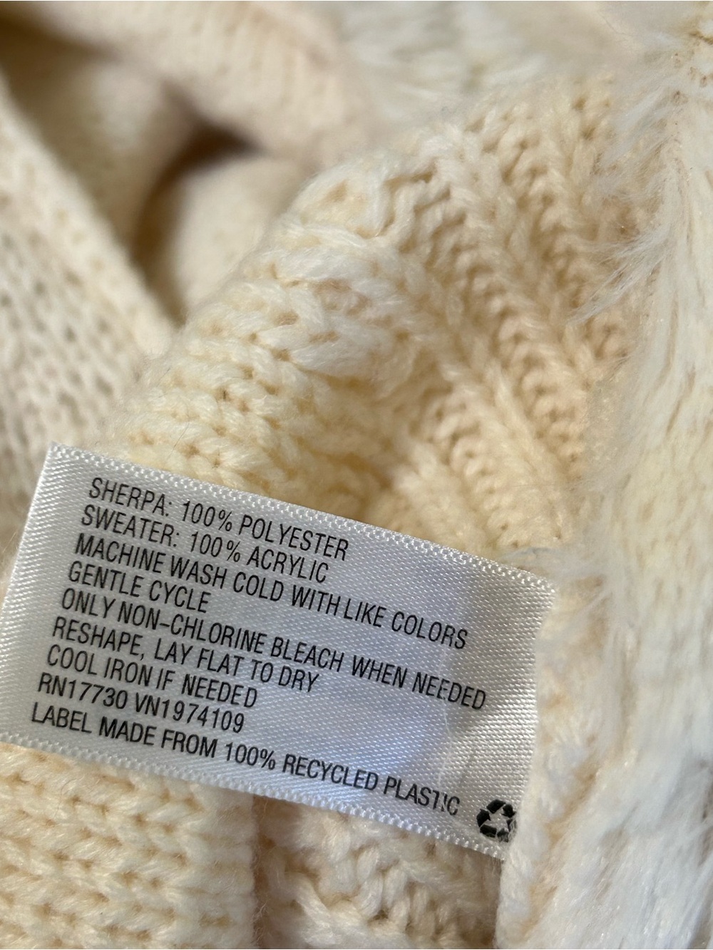 Knox Rose Off White Faux Suede Knit Open Front Drape Cardigan Size M - Picture 6 of 6